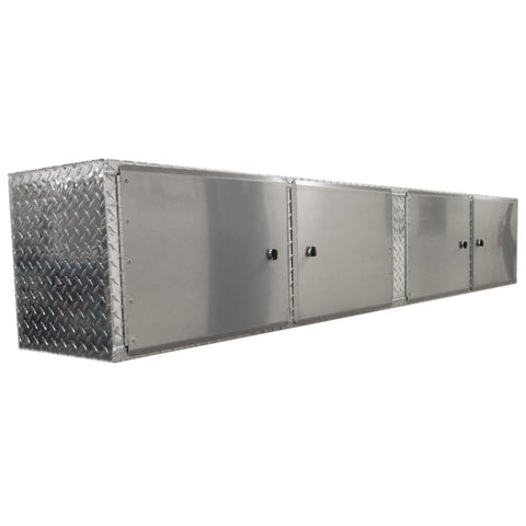Overhead Garage Cabinet - 8 Foot - Diamond Plate Aluminum