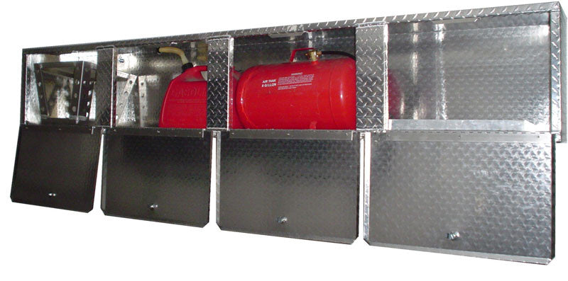 Overhead Garage Cabinet - 8 Foot - Diamond Plate Aluminum