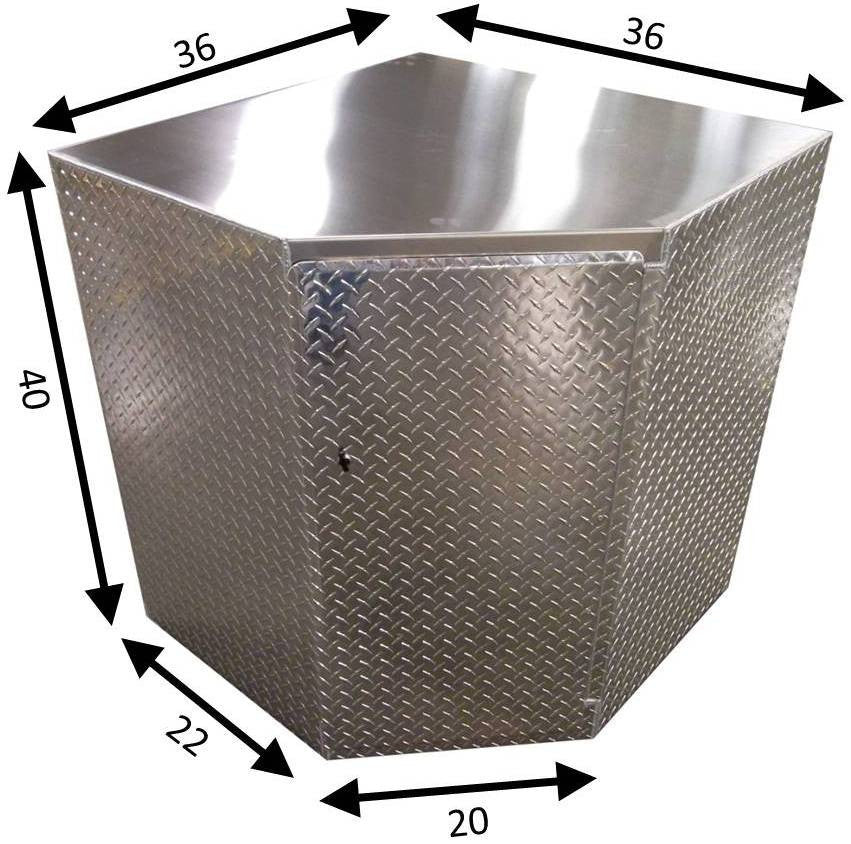 Garage Cabinet - Corner - Diamond Plate Aluminum