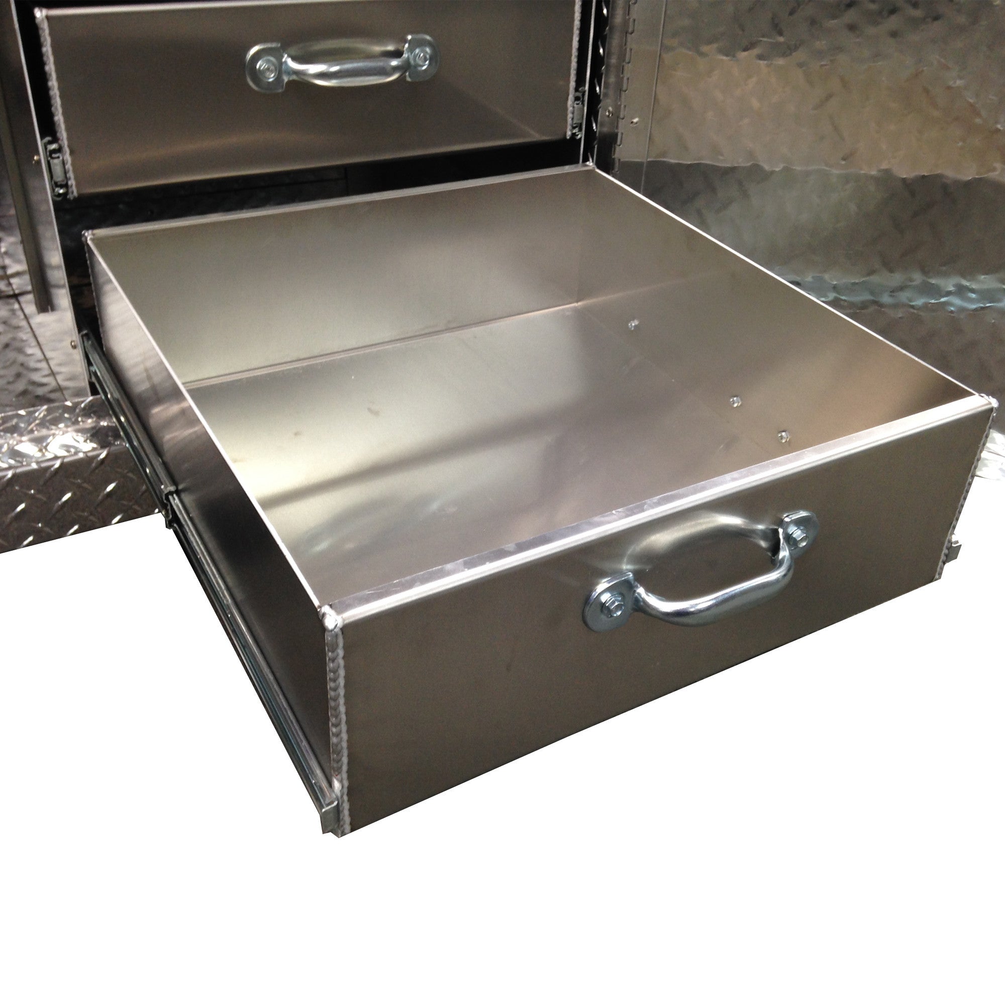 Rolling Garage Workbench - Storage Cabinet - 4 Ft - Diamond Plate Alum
