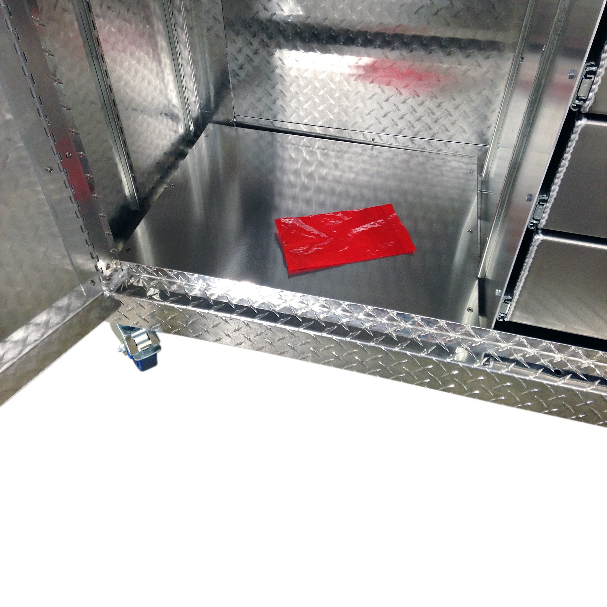 Rolling Garage Workbench - Storage Cabinet - 4 Ft - Diamond Plate Aluminum