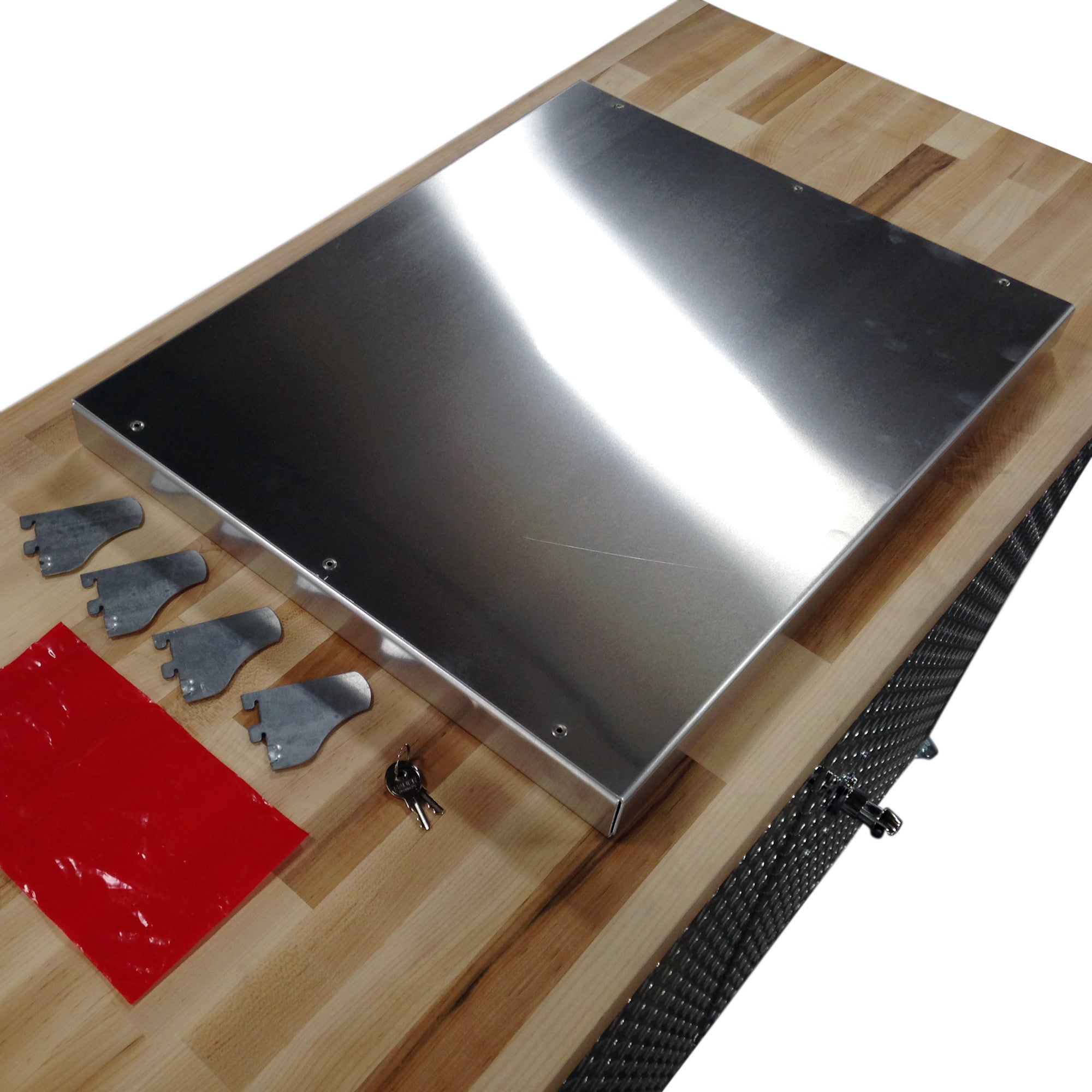 Rolling Garage Workbench - Storage Cabinet - 4 Ft - Diamond Plate Aluminum