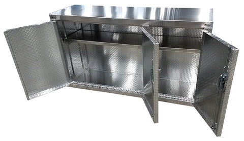Garage Cabinet - 6 foot - Deluxe - Diamond Plate Aluminum