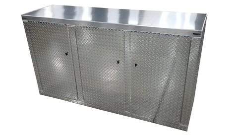 Garage Cabinet - 6 Foot - Diamond Plate Aluminum